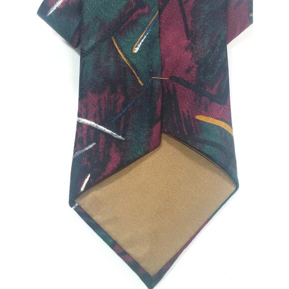 Artisan Vintage Silk Tie Necklace Milano Upcycled Antique Gold Brooch Accent NEW - Picture 8 of 13